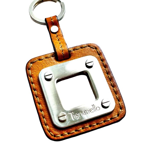 Light Brown Tignanello Leather Keychain